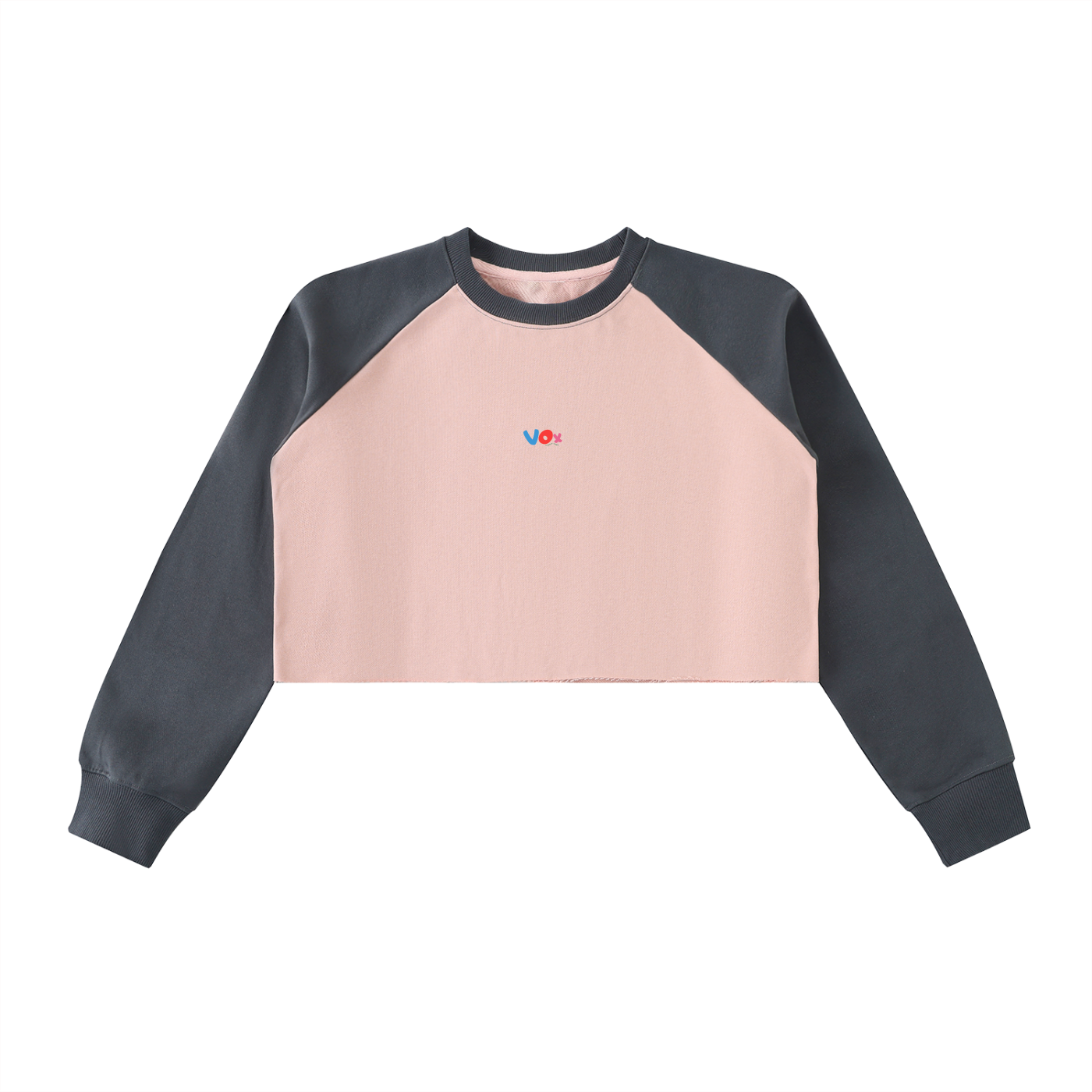 VOX Raw-Hem Raglan Crop Sweatshirt