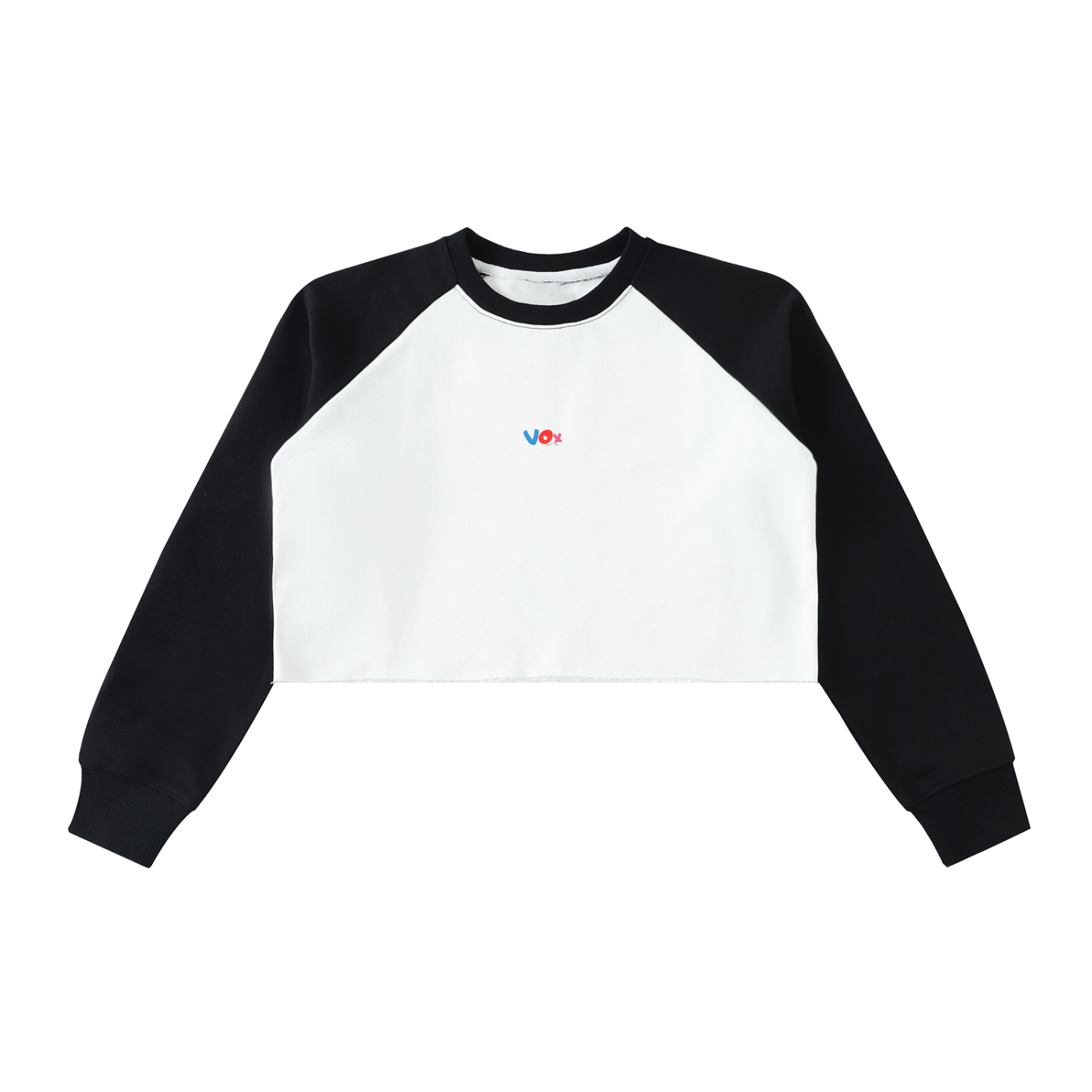 VOX Raw-Hem Raglan Crop Sweatshirt