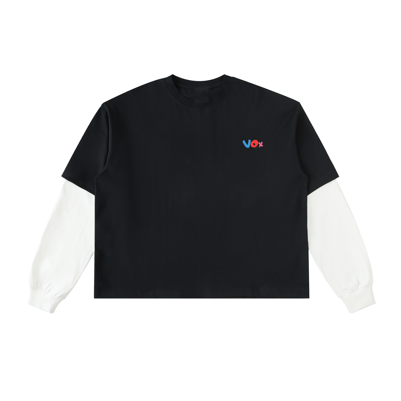 VOX Layered Contrast Sleeve Cotton T-Shirt