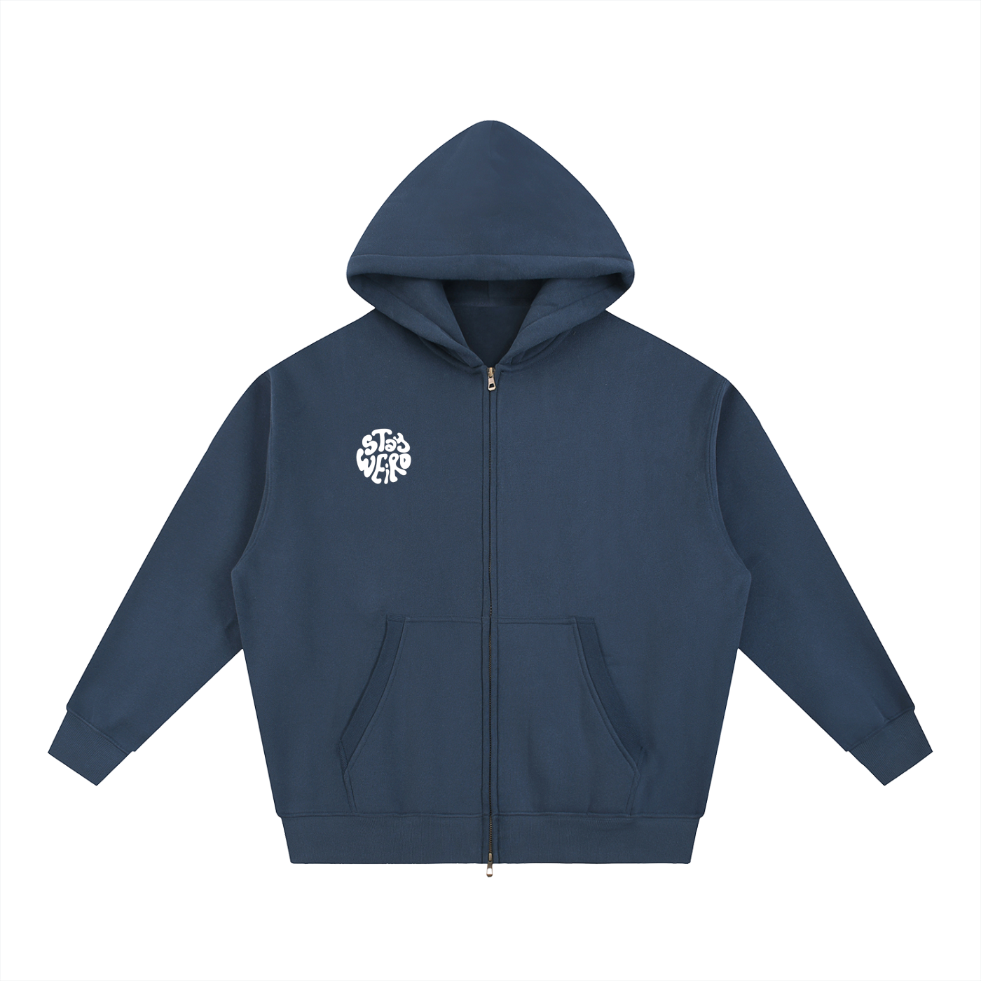 VOX Zip-Up Oversized Fleece Boxy Hoodie