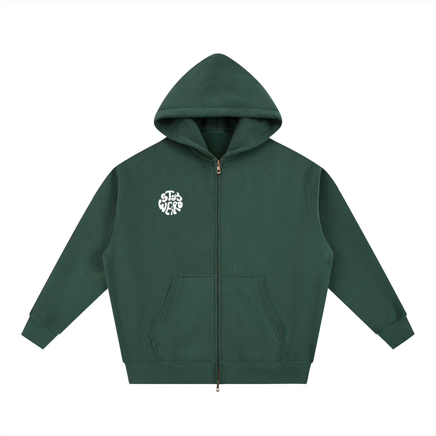 VOX Zip-Up Oversized Fleece Boxy Hoodie