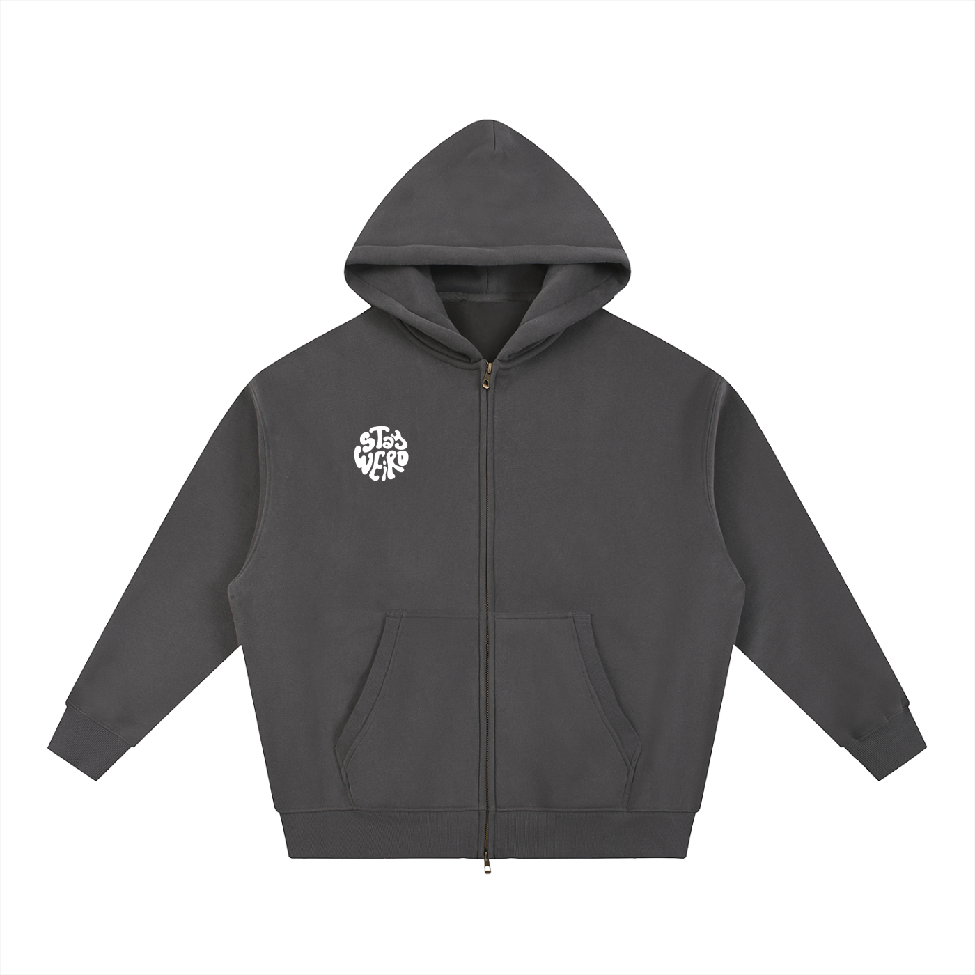 VOX Zip-Up Oversized Fleece Boxy Hoodie