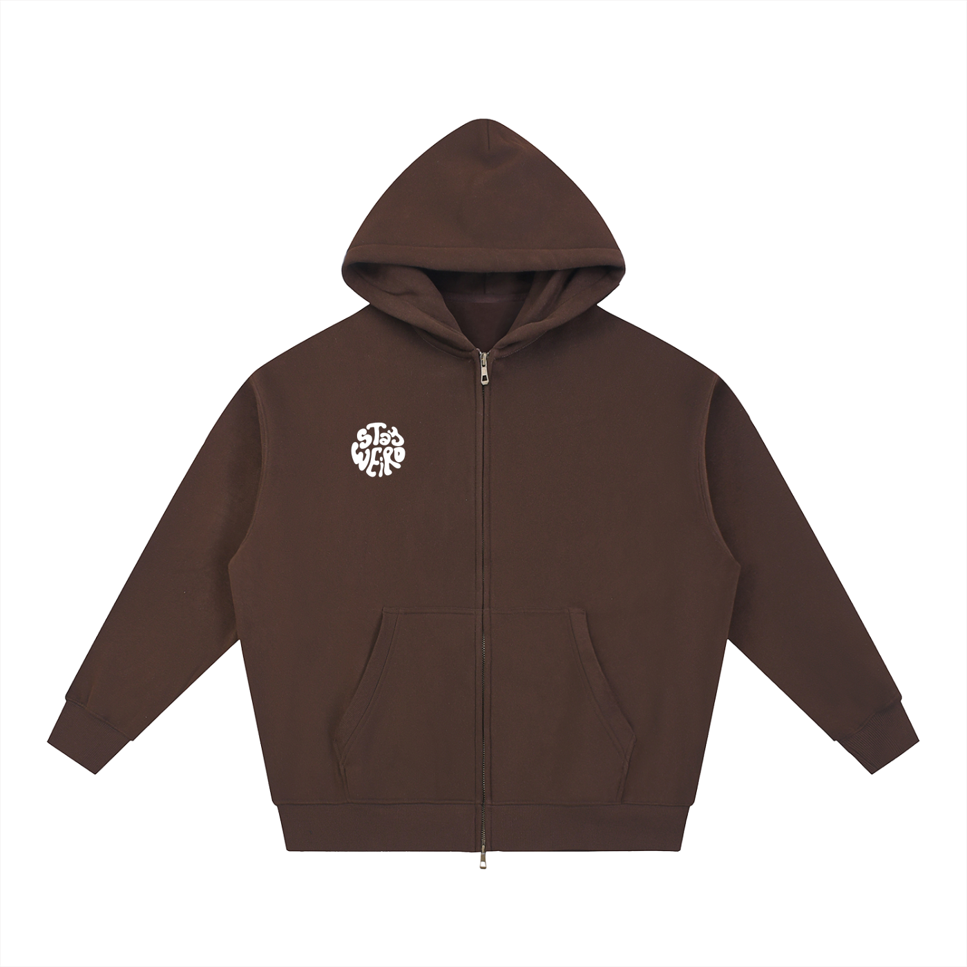 VOX Zip-Up Oversized Fleece Boxy Hoodie