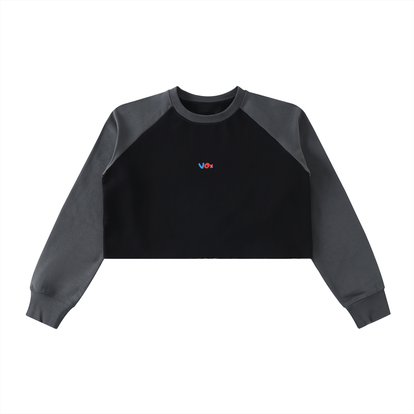 VOX Raw-Hem Raglan Crop Sweatshirt