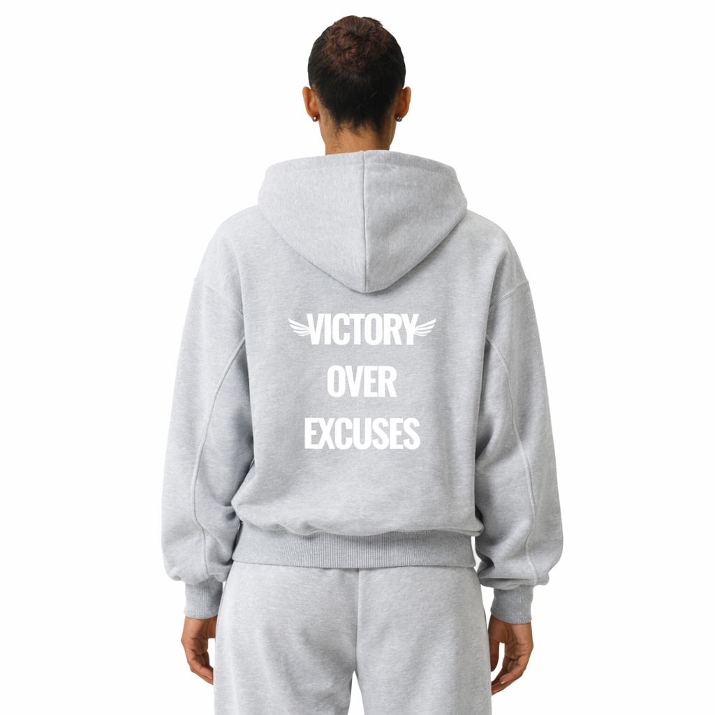 VOX Contrast-Stitched Boxy Fleece Zip Hoodie