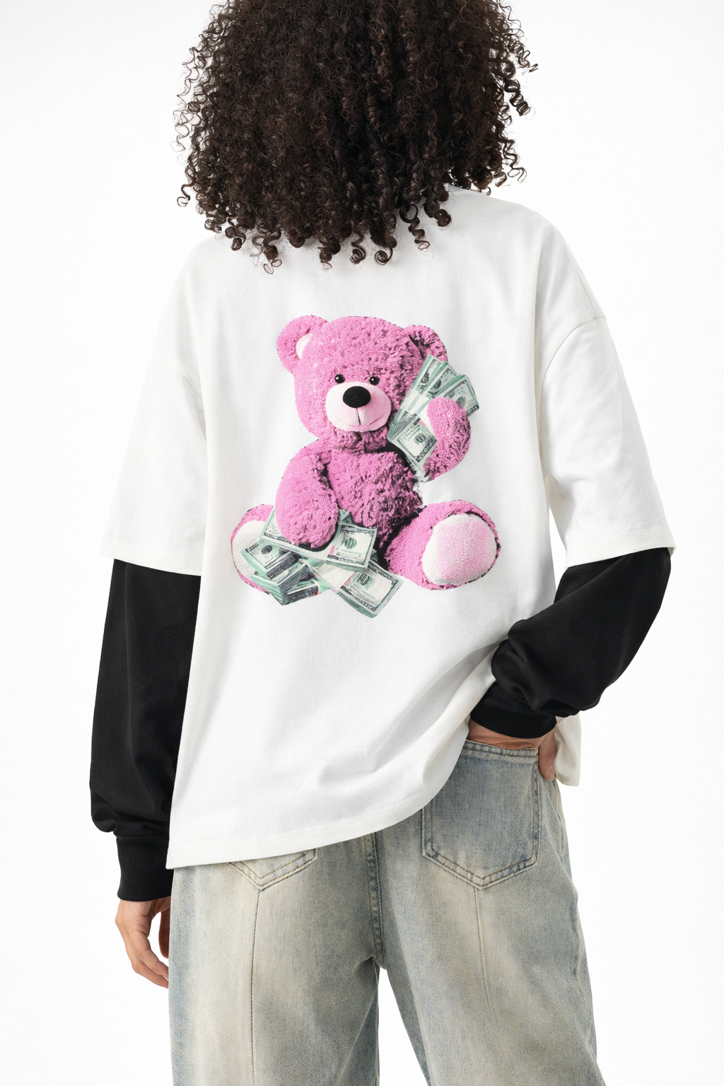 VOX Layered Contrast Sleeve Cotton T-Shirt