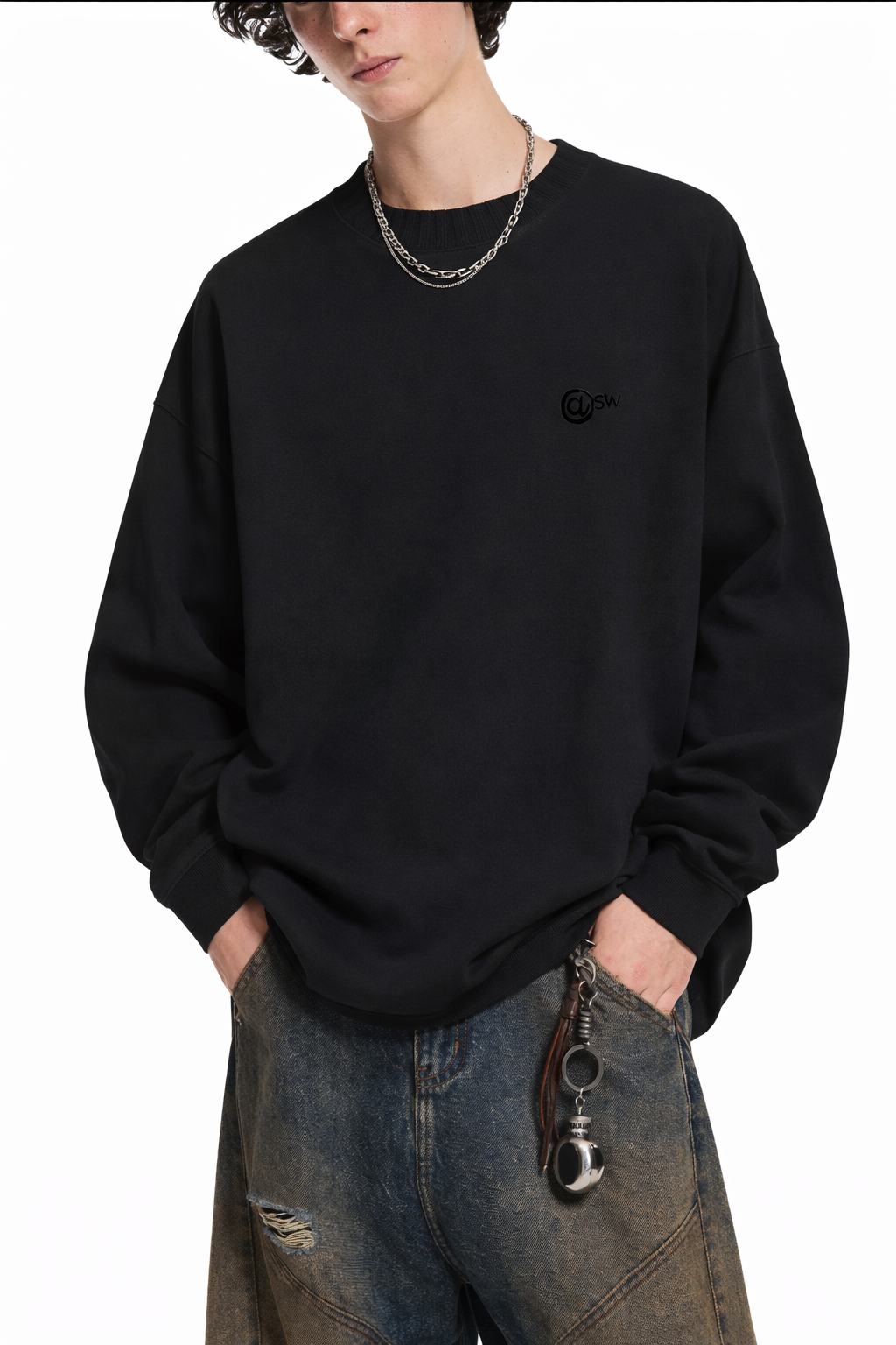 VOX Knitted Round Neck Oversize Sweatshirt