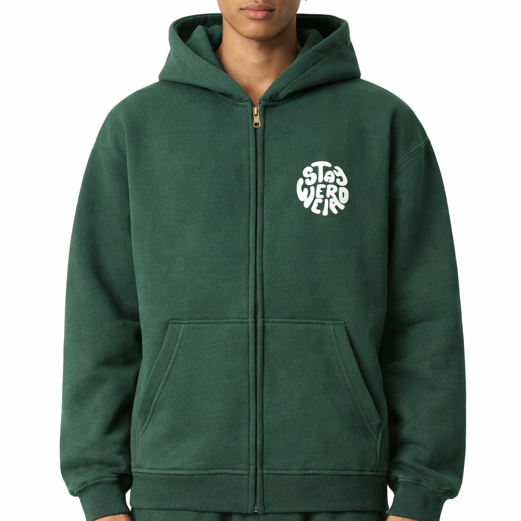 VOX Zip-Up Oversized Fleece Boxy Hoodie