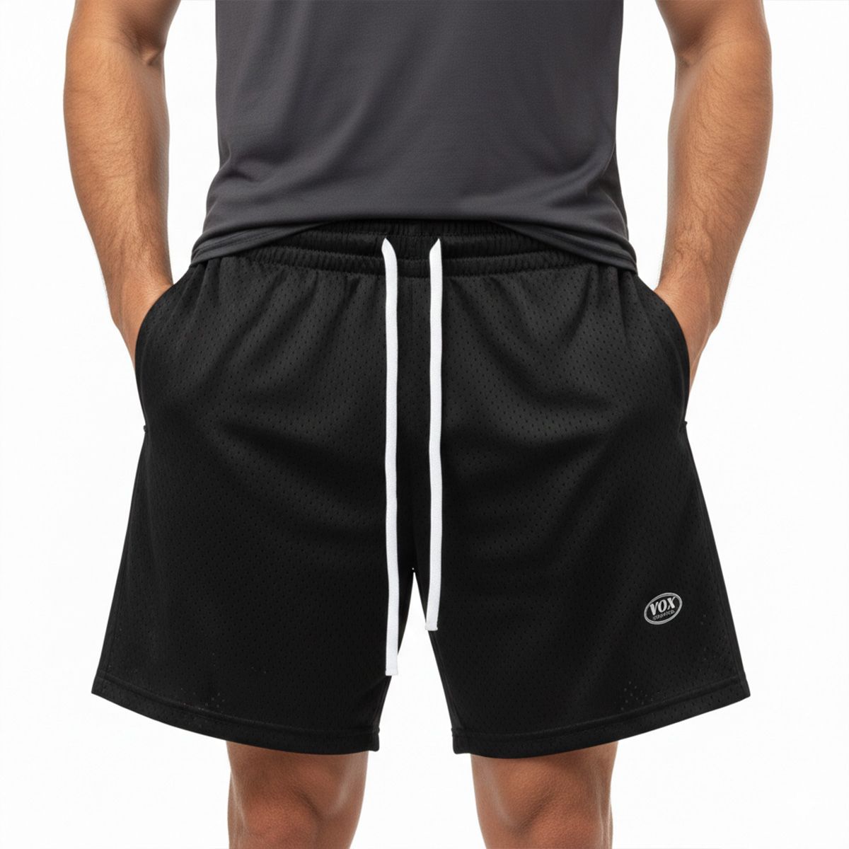 Mesh Drawstring Shorts
