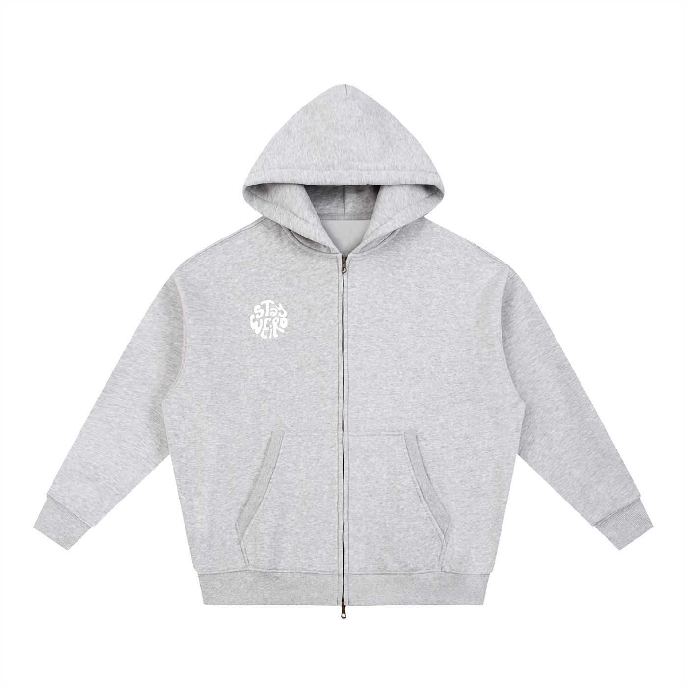 VOX Zip-Up Oversized Fleece Boxy Hoodie