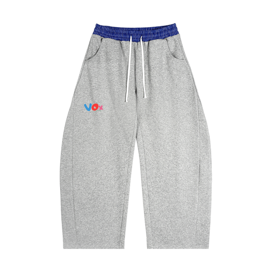 VOX Plaid Waistband Barrel Sweatpants