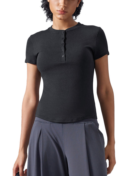 VOX Modal Bodycon Henley Shirt